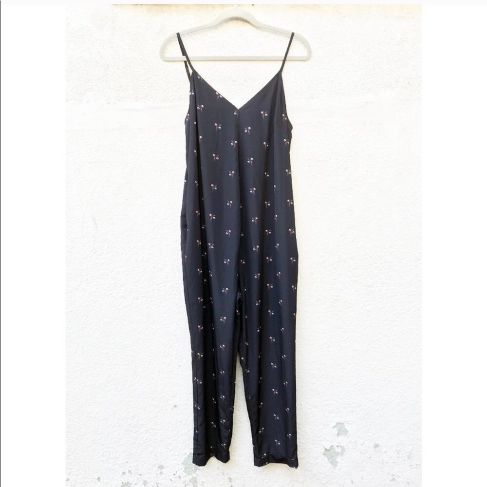 HATCH Black Woodland Floral Georgie Jumpsuit